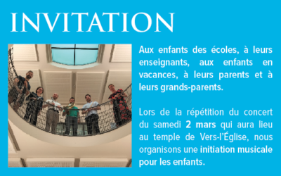 Initiation Musicale pour les enfants le 2 mars à 16h